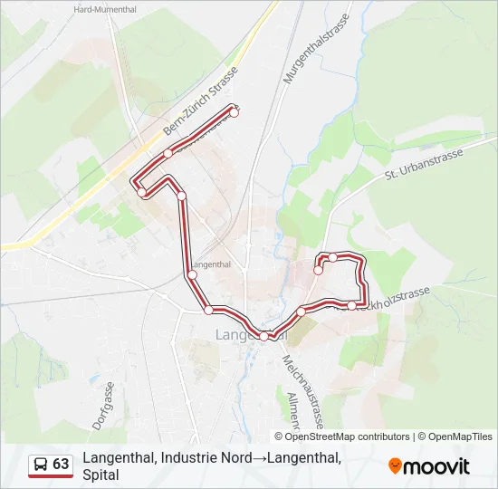 63 Bus Line Map
