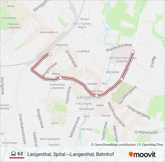 63 Bus Line Map