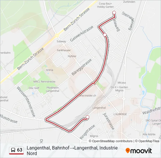 63 Bus Line Map