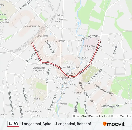 63 Bus Line Map