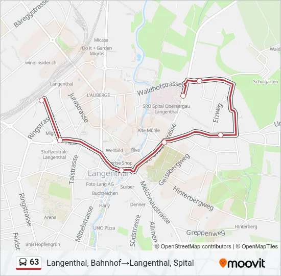63 Bus Line Map