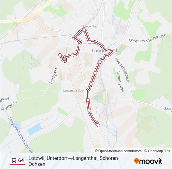 64 Bus Line Map