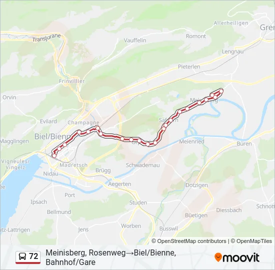 72 Bus Line Map