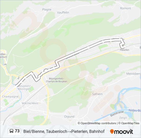 73 Bus Line Map