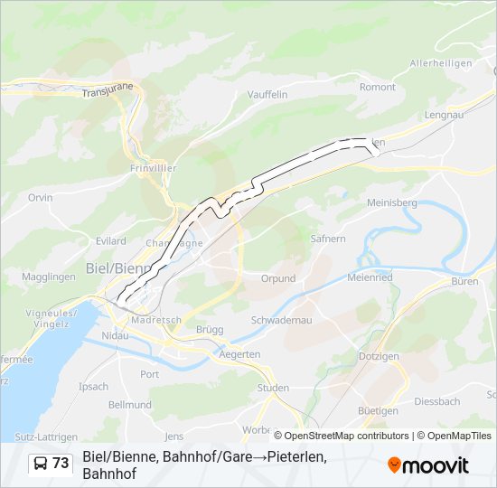 73 Bus Line Map