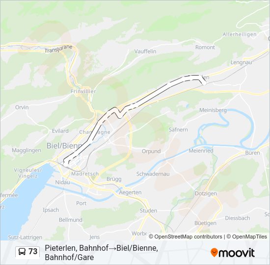 73 Bus Line Map