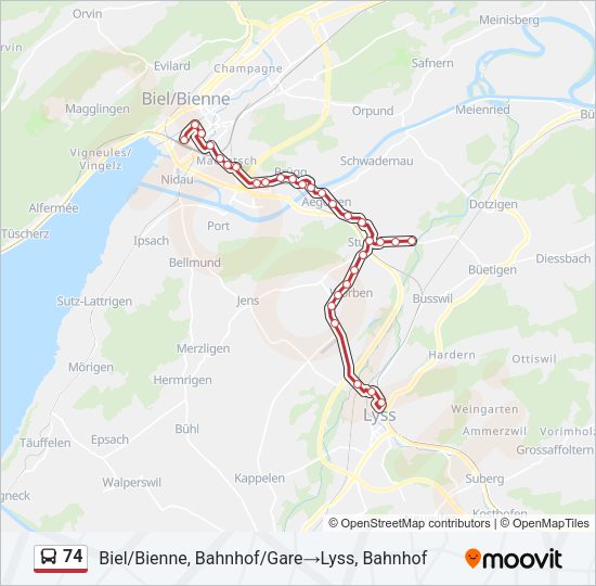 74 Bus Line Map