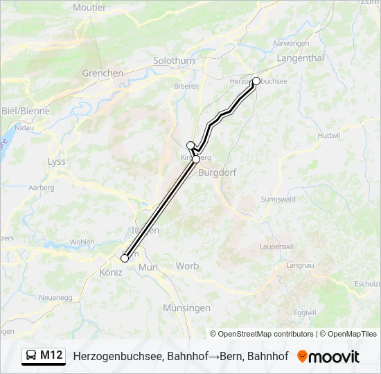 M12 Bus Line Map