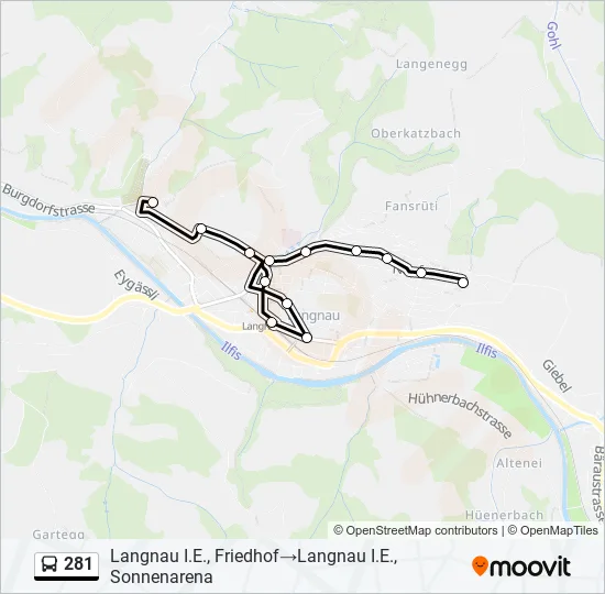 281 Bus Line Map