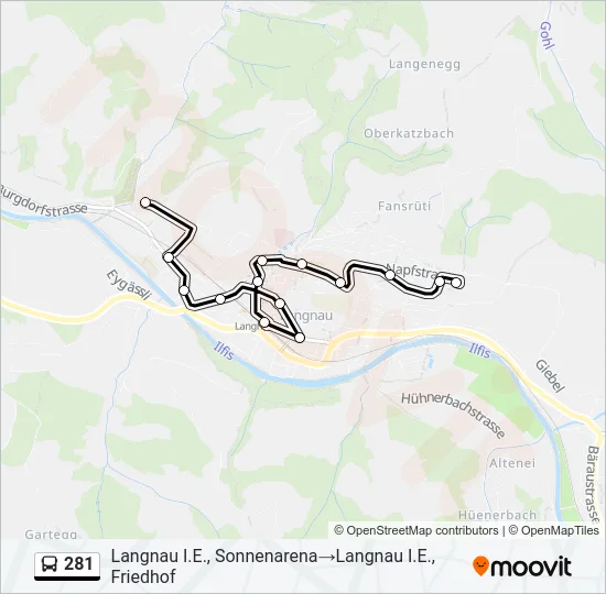 281 Bus Line Map