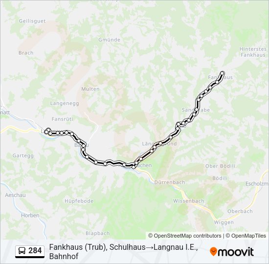 284 Bus Line Map
