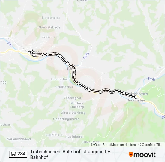 284 Bus Line Map