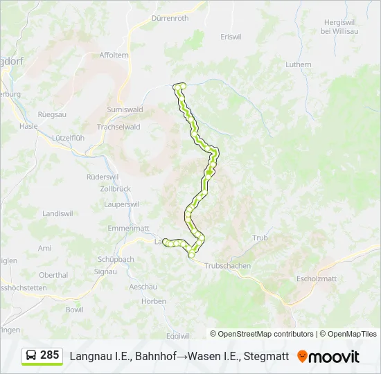 285 Bus Line Map