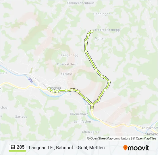 285 Bus Line Map