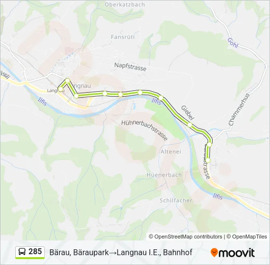 285 Bus Line Map