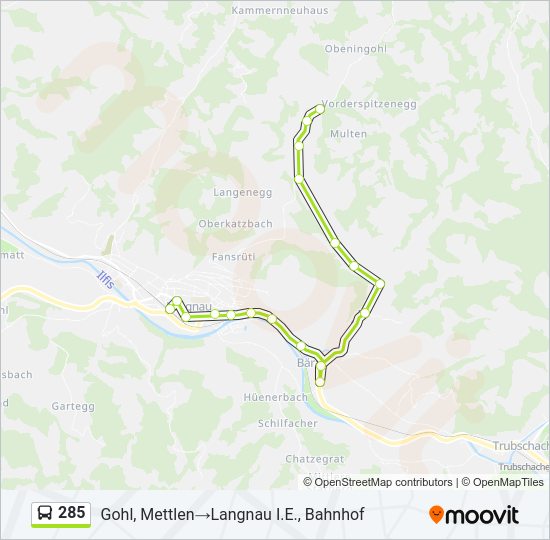 285 Bus Line Map