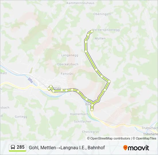 285 Bus Line Map