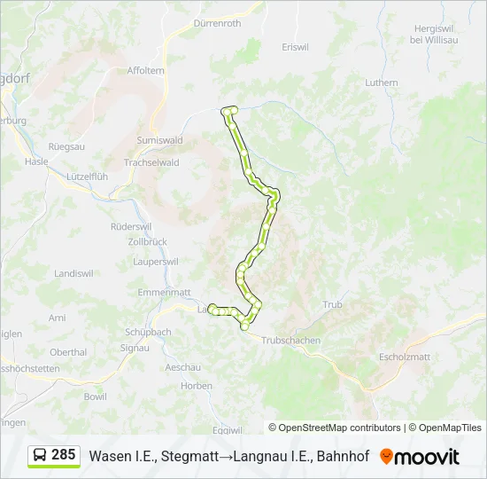 285 Bus Line Map