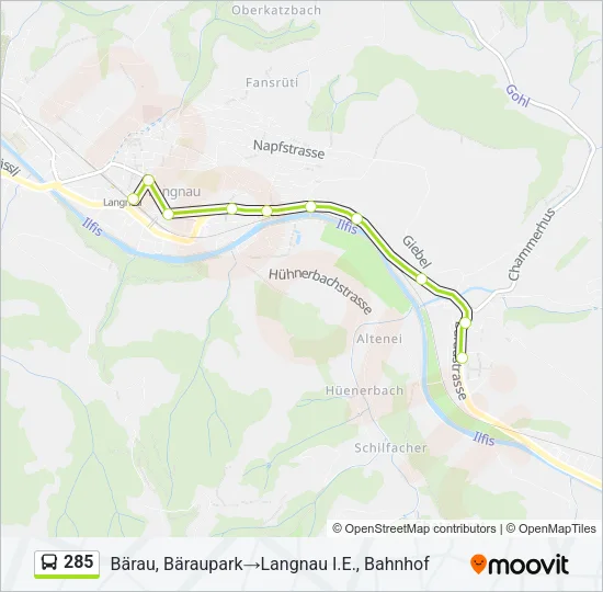 285 Bus Line Map
