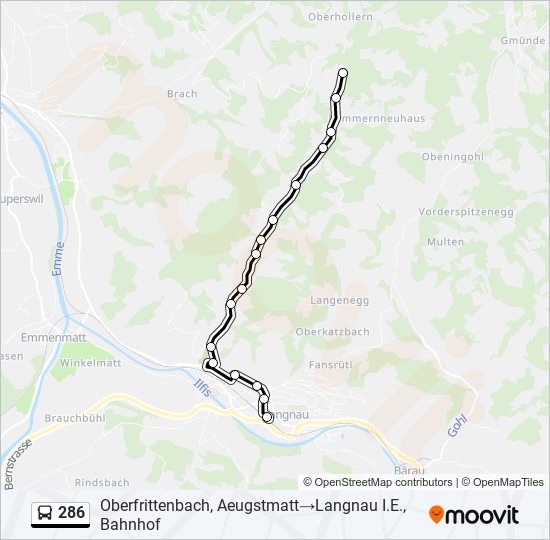 286 Bus Line Map