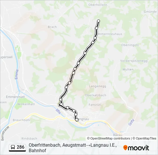 286 Bus Line Map