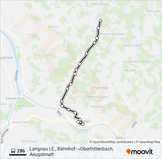 286 Bus Line Map