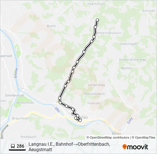 286 Bus Line Map