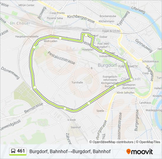 461 bus Line Map