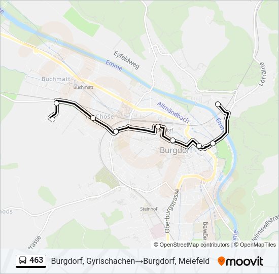 463 bus Line Map