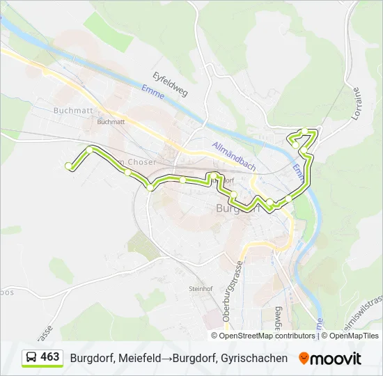 463 Bus Line Map