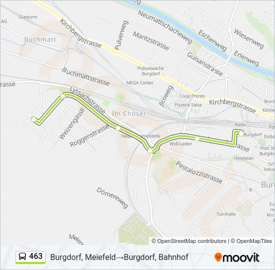 463 Bus Line Map