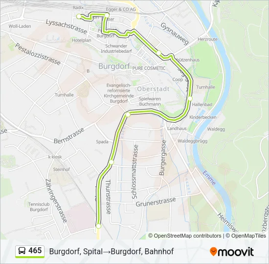 465 Bus Line Map
