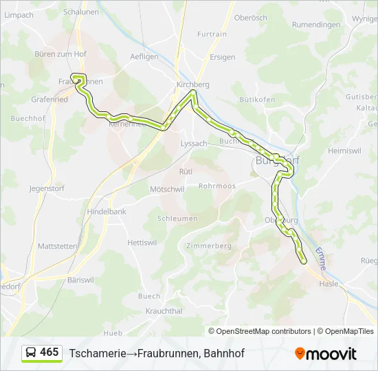 465 Bus Line Map
