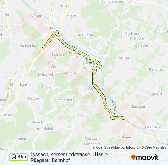 465 Bus Line Map