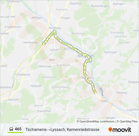 465 Bus Line Map