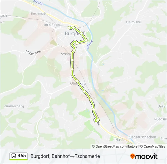 465 Bus Line Map