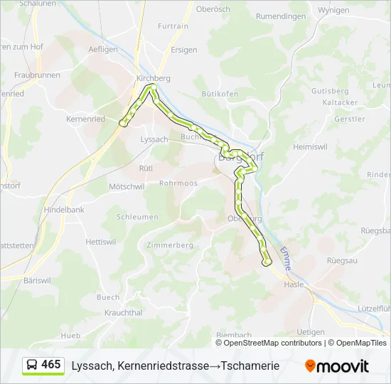 465 Bus Line Map