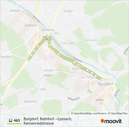 465 Bus Line Map