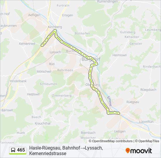 465 bus Line Map