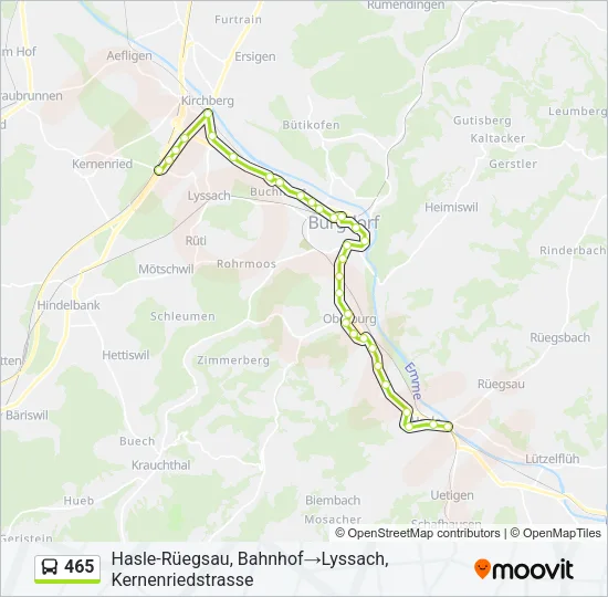 465 Bus Line Map