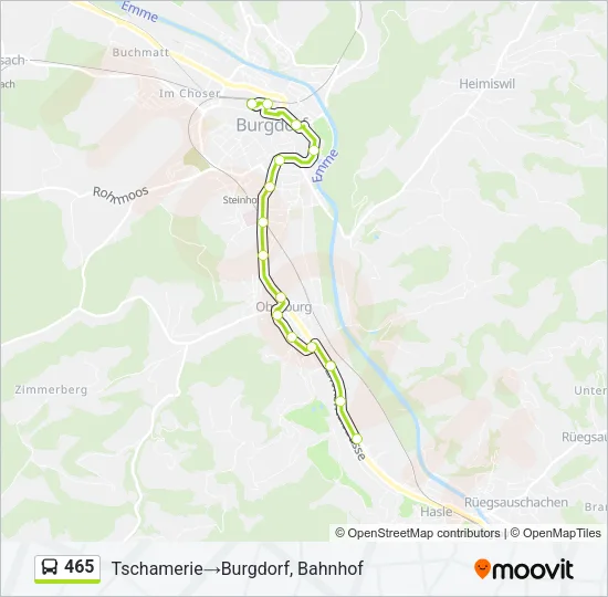 465 Bus Line Map