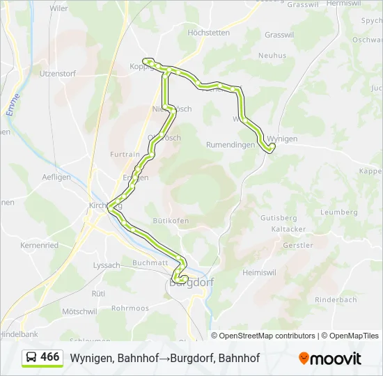 466 Bus Line Map