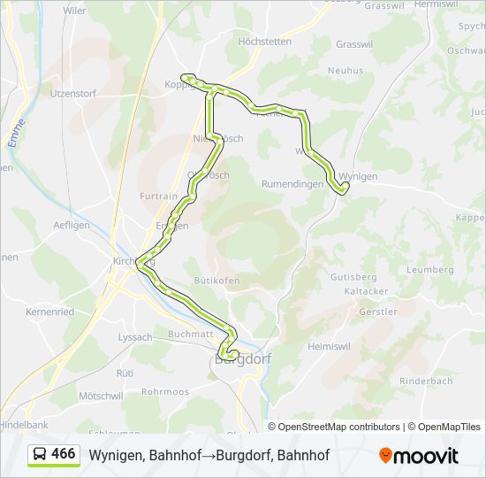 466 Bus Line Map