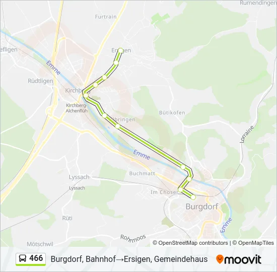 466 Bus Line Map