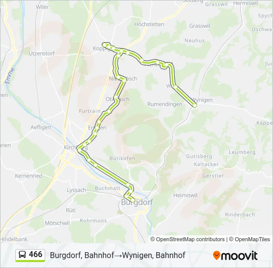 466 Bus Line Map
