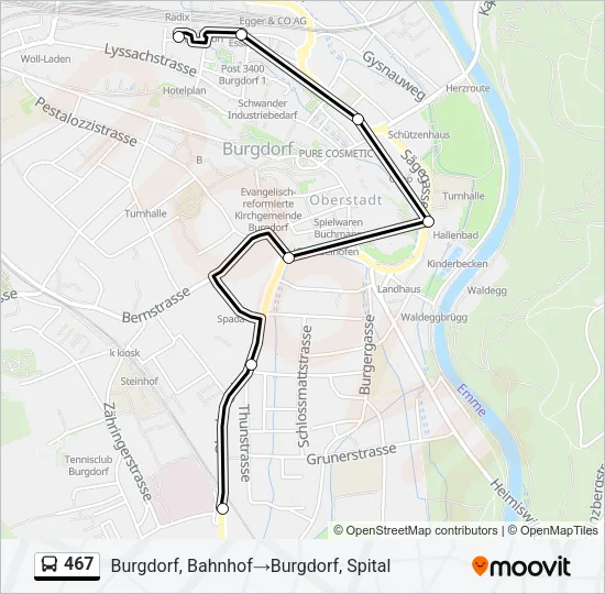 467 Bus Line Map