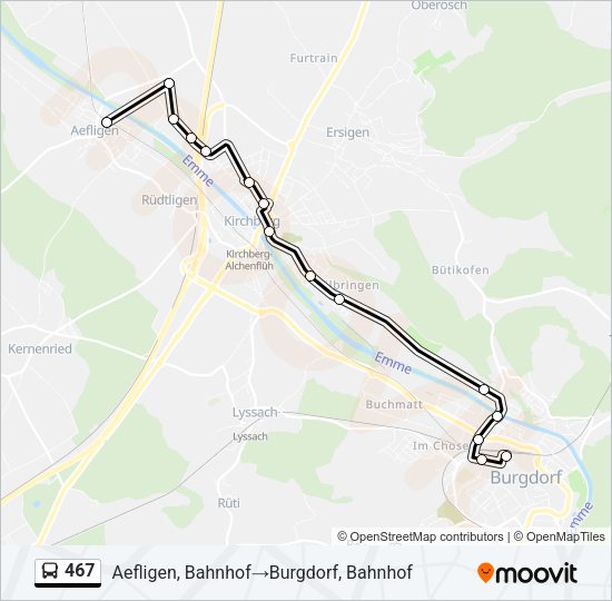 467 Bus Line Map