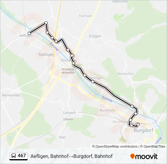 467 Bus Line Map