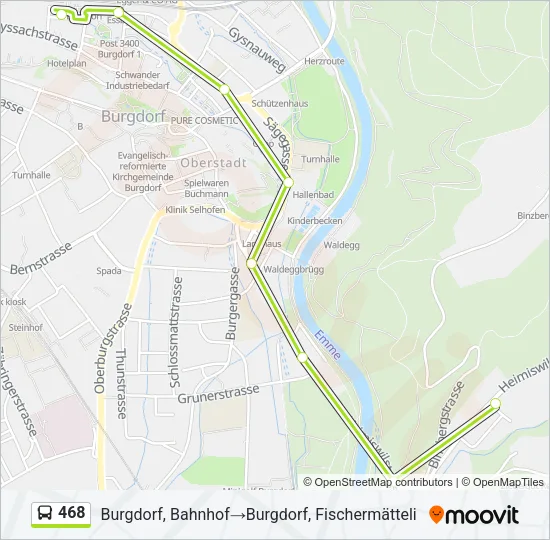 468 Bus Line Map