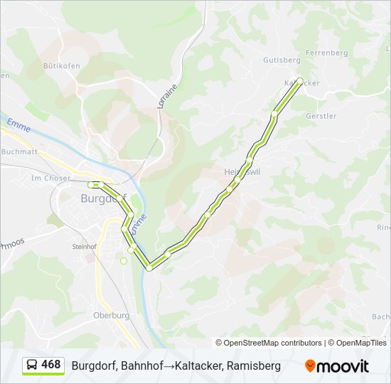 468 Bus Line Map